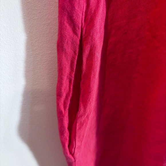 ROSEMARINE Sz 1X Dress 100% Linen Round Neck Sheath pockets Eyelet Hem Unlined - Picture 6 of 11